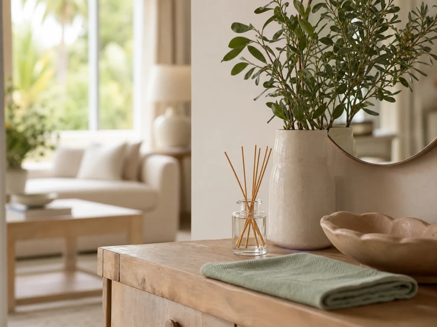 Cozy home interior with fresh atmosphere