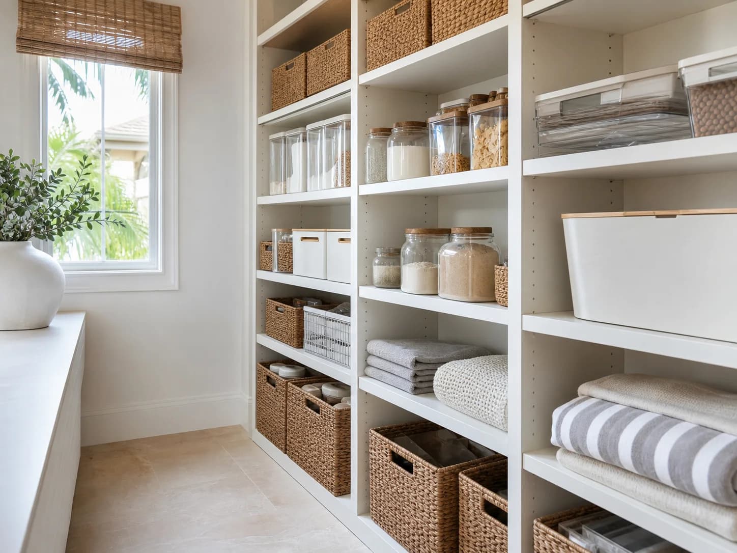 Organized closet and storage space