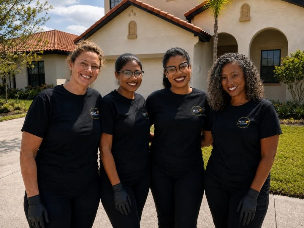 Best SolutionsY cleaning team outside a Central Florida home